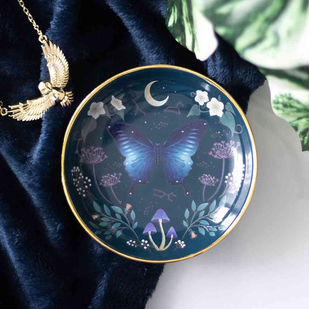 Something Different - Round Midnight Moth Trinket dish - Multicolours